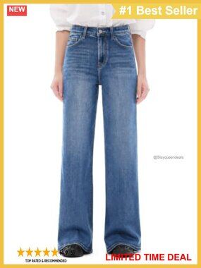 Wide Leg Jeans for Tall Women High Rise Baggy Stretch Denim